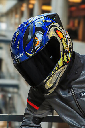 RAPID 2 SPOX MAVİ-GRİ KASK + SPOILER