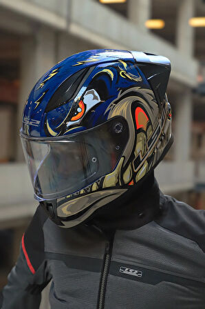 RAPID 2 SPOX MAVİ-GRİ KASK +SPOILER