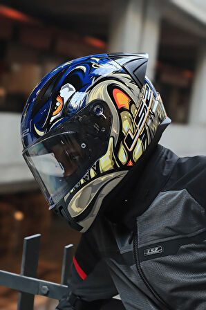 RAPID 2 SPOX MAVİ-GRİ KASK +SPOILER