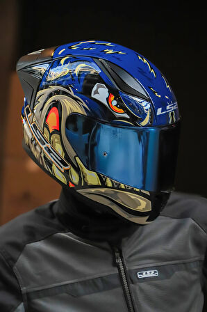 RAPID 2 SPOX MAVİ-GRİ KASK + SPOILER