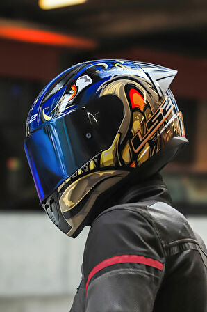 RAPID 2 SPOX MAVİ-GRİ KASK + SPOILER