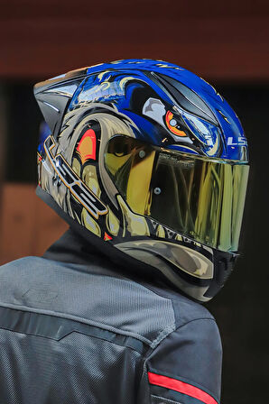 RAPID 2 SPOX MAVİ-GRİ KASK + SPOILER