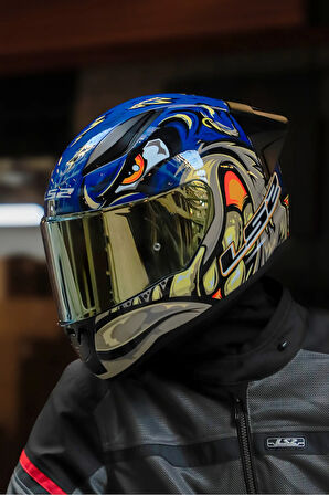 RAPID 2 SPOX MAVİ-GRİ KASK + SPOILER