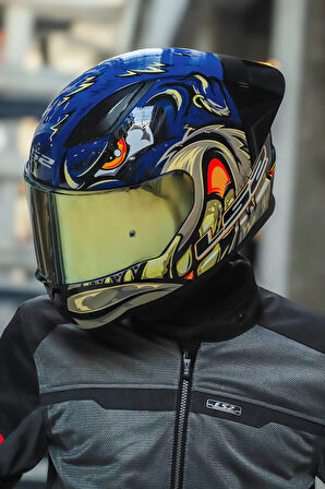 RAPID 2 SPOX MAVİ-GRİ KASK + SPOILER