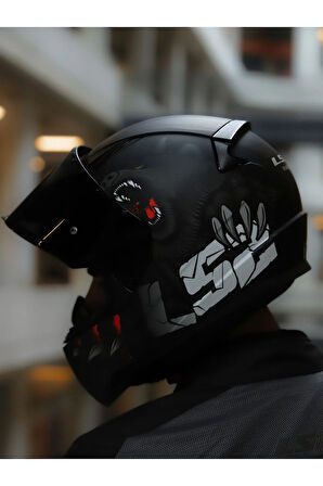 Rapid 2 Clawn Mat Siyah-gri-kırmızı Kask