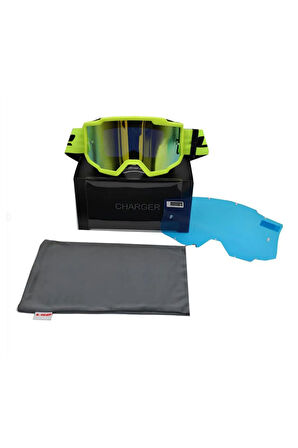 CHARGER MOTO KROSS GÖZLÜK GOGGLES (IRIDIUM CAMLI)