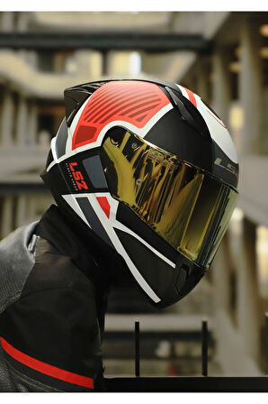 RAPID 2 RACE GRID MAT BEYAZ-KIRMIZI KASK
