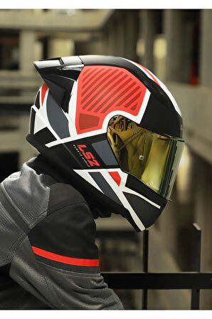 RAPID 2 RACE GRID MAT BEYAZ-KIRMIZI KASK