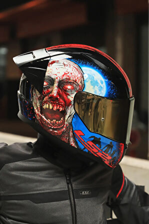 RAPID 2 RACE ZOMBIE SİYAH-KIRMIZI KASK