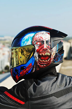 RAPID 2 RACE ZOMBIE SİYAH-KIRMIZI KASK
