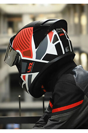 RAPID 2 RACE GRID MAT BEYAZ-KIRMIZI KASK