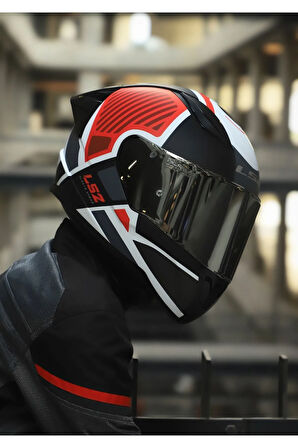 RAPID 2 RACE GRID MAT BEYAZ-KIRMIZI KASK