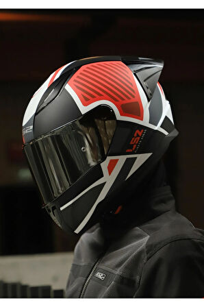 RAPID 2 RACE GRID MAT BEYAZ-KIRMIZI KASK