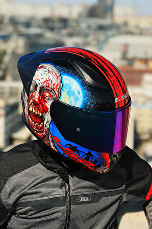 RAPID 2 RACE ZOMBIE SİYAH-KIRMIZI KASK