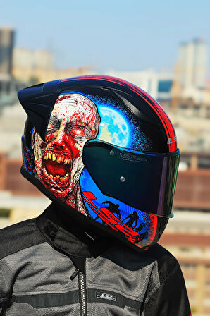 RAPID 2 RACE ZOMBIE SİYAH-KIRMIZI KASK