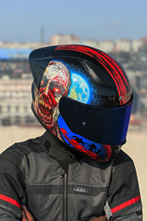 RAPID 2 RACE ZOMBIE SİYAH-KIRMIZI KASK