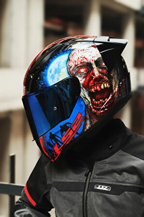 RAPID 2 RACE ZOMBIE SİYAH-KIRMIZI KASK