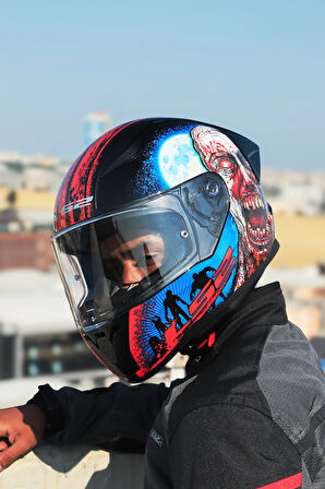 RAPID 2 RACE ZOMBIE SİYAH-KIRMIZI KASK