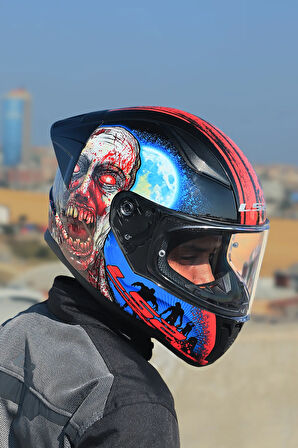 RAPID 2 RACE ZOMBIE SİYAH-KIRMIZI KASK