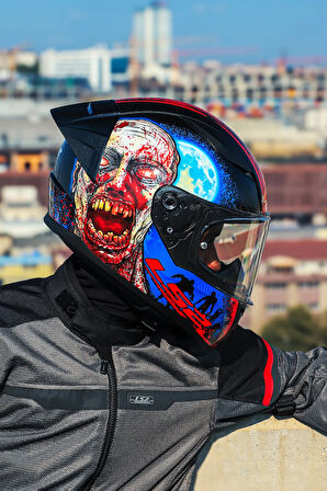 RAPID 2 RACE ZOMBIE SİYAH-KIRMIZI KASK