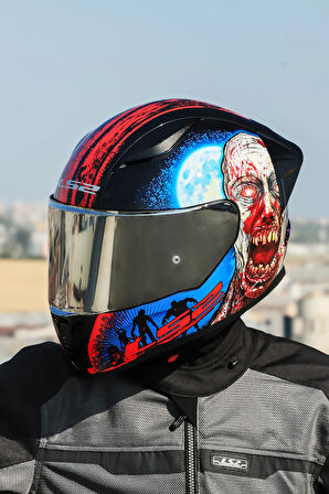 RAPID 2 RACE ZOMBIE SİYAH-KIRMIZI KASK