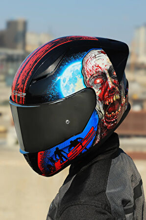 RAPID 2 RACE ZOMBIE SİYAH-KIRMIZI KASK