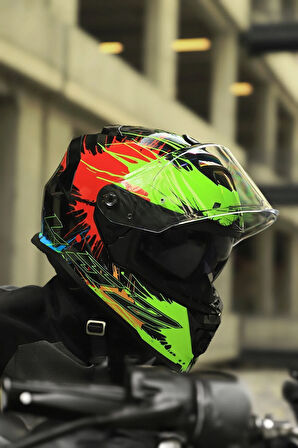 STORM 2 DROP SİYAH-SARI-KIRMIZI KASK