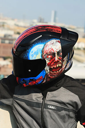 RAPID 2 RACE ZOMBIE SİYAH-KIRMIZI KASK