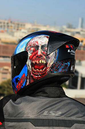 RAPID 2 RACE ZOMBIE SİYAH-KIRMIZI KASK