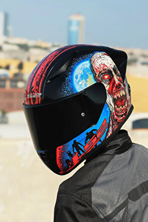 RAPID 2 RACE ZOMBIE SİYAH-KIRMIZI KASK