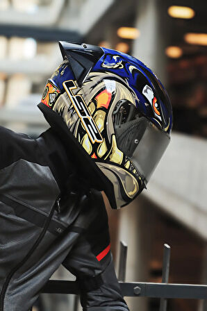 RAPID 2 SPOX MAVİ-GRİ KASK + SPOILER