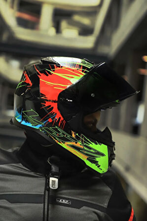 STORM 2 DROP SİYAH-SARI-KIRMIZI KASK