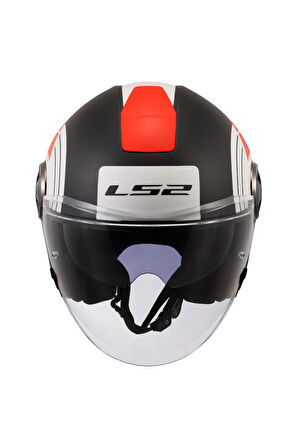 Classy Dısko Yarım Kask Mat Siyah-kırmızı-beyaz