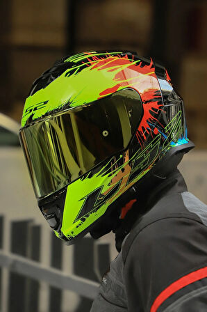 STORM 2 DROP SİYAH-SARI-KIRMIZI KASK