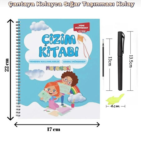 Motossori Harfleri/ Sayıları ve Çizmeyiöğreten Kabartmalı 3'lü Kitap Büyük Boy