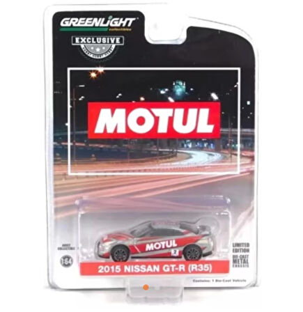 Greenlight 2015 Nissan GT-R (R35) MOTUL Exclusive Diecast Model Araba