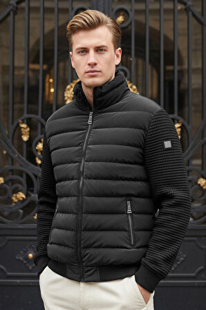 Erkek Kol Örme Şişme Mont