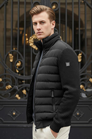 Erkek Kol Örme Şişme Mont