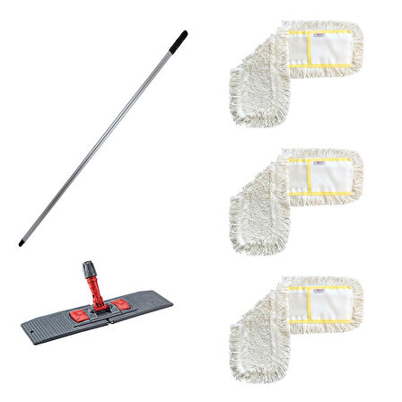 Cod-Ex Tablet Palet Nemli Yedek Mop Takımı - 40 Cm. Nemli Mop + Katlanır Aparat + Metal Vidalı Sap