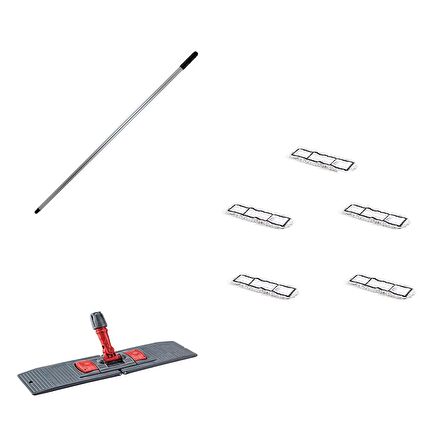 Tablet Palet Nemli Yedek Mop Takımı Seti - 5 Ad 40 Cm. Nemli Mop + Katlanır Aparat + Metal Sap