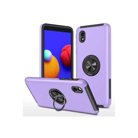 Galaxy A01 Core Kılıf Elit Yüzüklü Kapak - Mor
