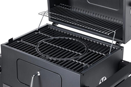 Mempis Kömürlü Mangal Fırınlı Büyük Barbekü Ayarlanabilir Ateş Tepsili Barbekü
