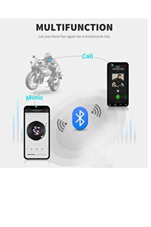 D60 2X Motosiklet Kask Kulaklığı Bluetooth Intercom Rgb Işıklı 2 Intercom Bağlantılı