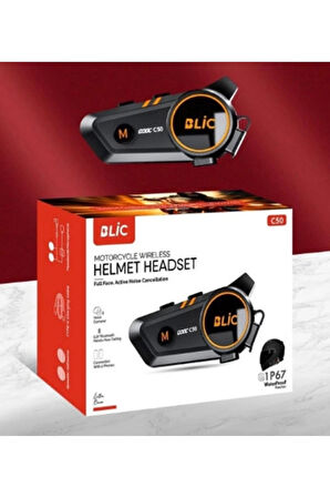 C50 Motosiklet Intercom Kask Kulaklık 1000 Mah Rgb Işıklı Bluetooth Kulaklık Ip67