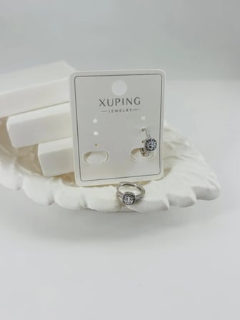 Rodyum Zirkon Taşlı Pirinç Zirkon Küpe - Kp00343