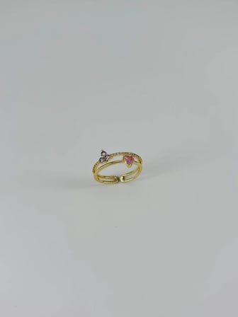 Ayarlanabilir Zirkon Taşlı Pirinç Bijuteri Yüzük - Yz0128-1