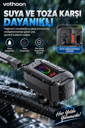Motosiklet Telefon Tutucu Ayna Ve Gidon Bağlantılı Telefon Şarj Cihazı Geri Sarılabilir Type-C Kablo