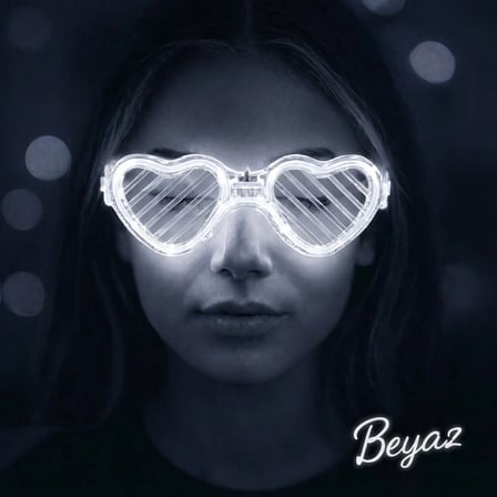 Beyaz Led Işıklı Kalp Gözlük – 3 Modlu Parti & Glow Gözlüğü