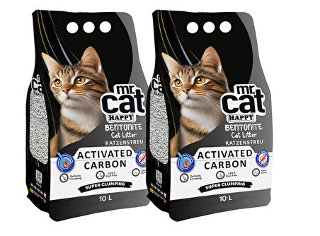 Mr. Cat Happy Aktif Karbonlu Kedi Kumu 10 L X 2
