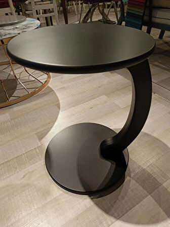 MERCAN MOBİLYA Tekerlekli Yan C sehpa  siyah